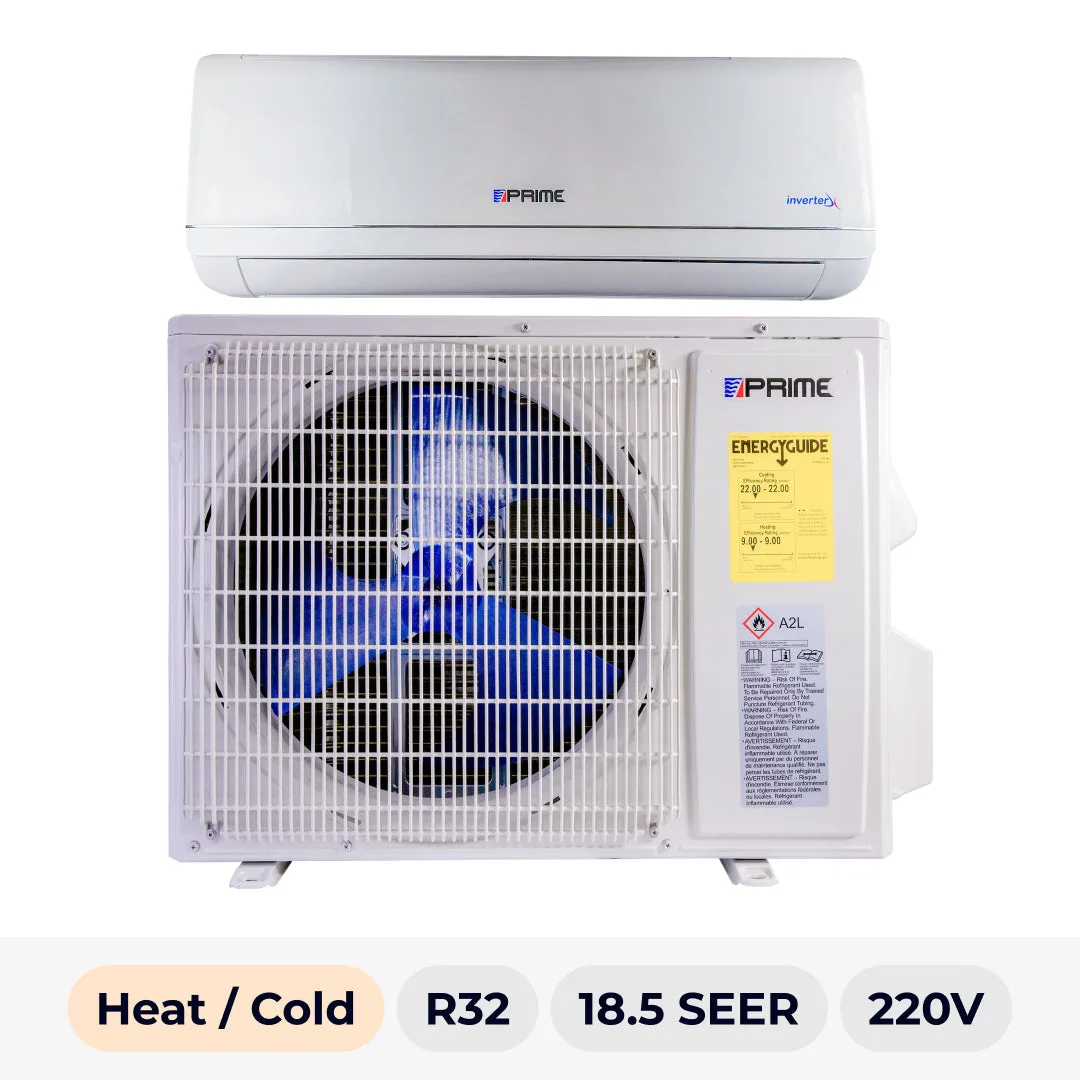 Mini Split PRIME 12000 BTU frio/calor 18.5 SEER2 R-32 220V SERIE W1